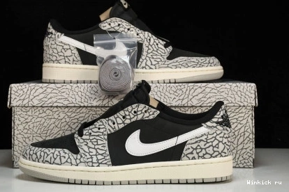 Black 1 Jordan Cement OG Retro Low 0724